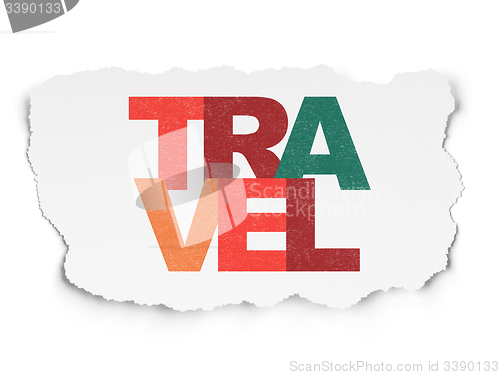 Image of Tourism concept: Travel on Torn Paper background