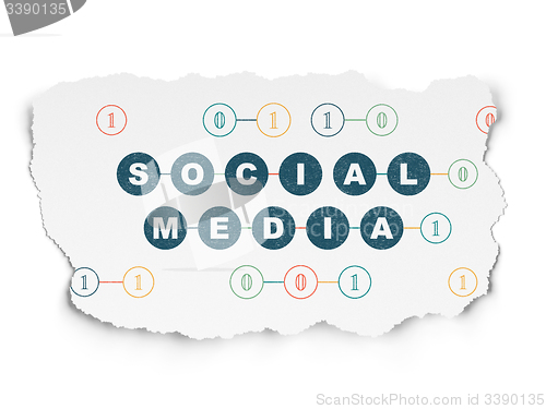 Image of Social media concept: Social Media on Torn Paper background