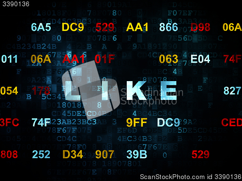 Image of Social network concept: Like on Digital background