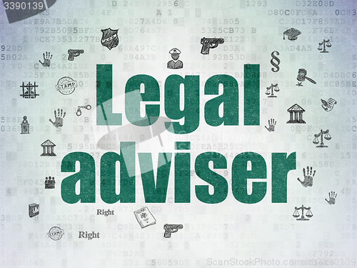 Image of Law concept: Legal Adviser on Digital Paper background