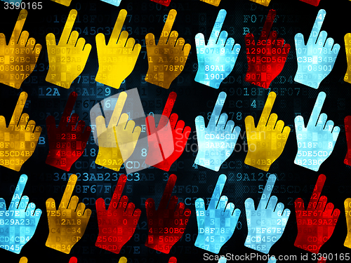 Image of Marketing concept: Mouse Cursor icons on Digital background