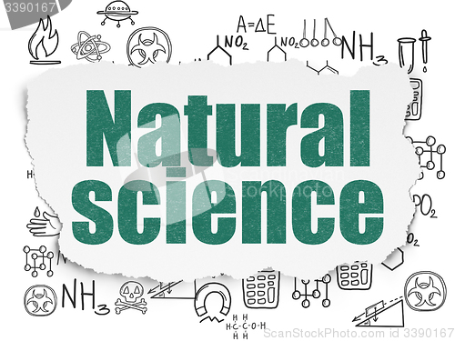 Image of Science concept: Natural Science on Torn Paper background