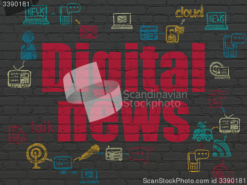 Image of News concept: Digital News on wall background