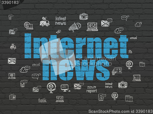 Image of News concept: Internet News on wall background