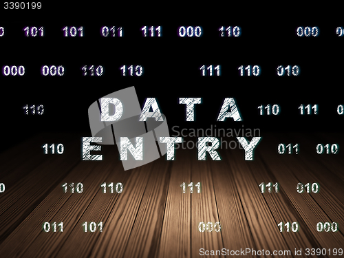 Image of Data concept: Data Entry in grunge dark room