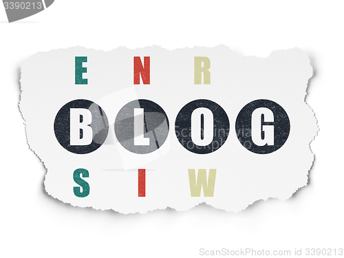 Image of Web development concept: word Blog in solving Crossword Puzzle