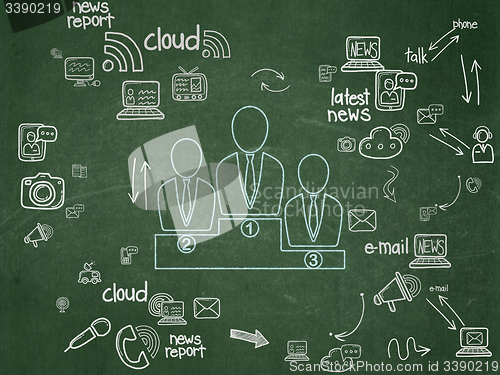 Image of News concept: Business Team on School Board background