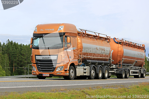 Image of New DAF XF Tank Truck in Motion