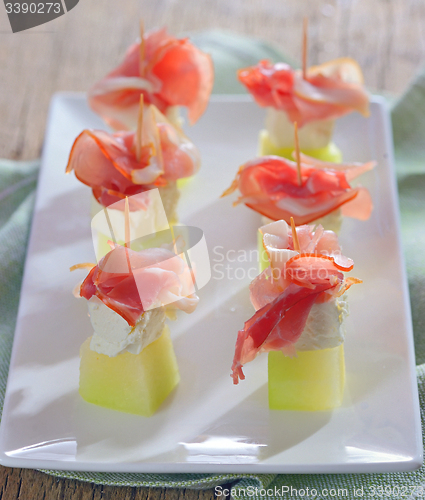 Image of Ham, cheese and melon