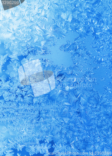 Image of Ice pattern on winter glass