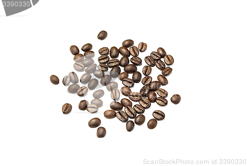 Image of Coffee grains on white background
