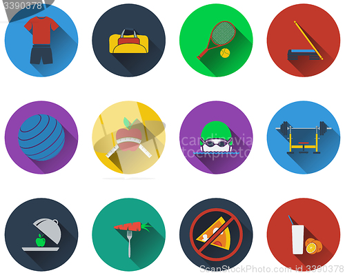 Image of Set of fitness icons