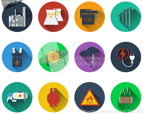 Image of Set of energy icons