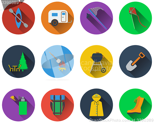 Image of Set of camping icons