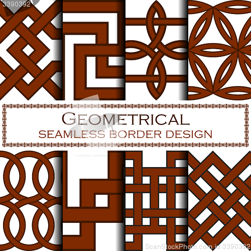 Image of Set of Oriental seamless borders