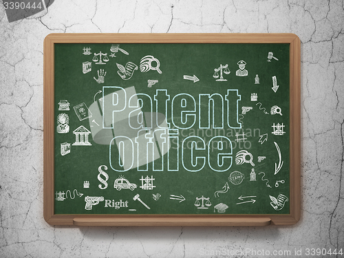 Image of Law concept: Patent Office on School Board background