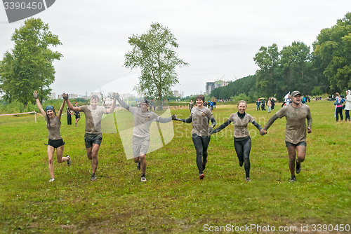 Image of One of teams finishes in cross-country race.Tyumen