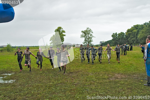 Image of Two teams finish in cross-country race.Tyumen