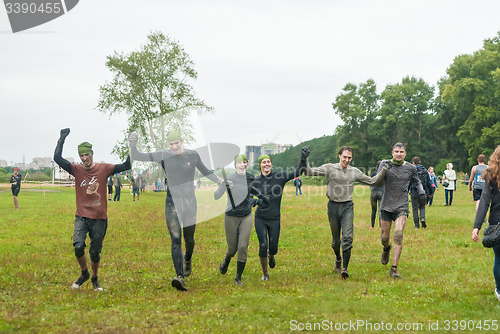 Image of One of teams finishes in cross-country race.Tyumen