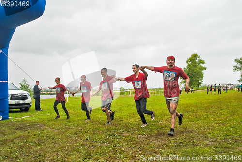 Image of One of teams finishes in cross-country race.Tyumen