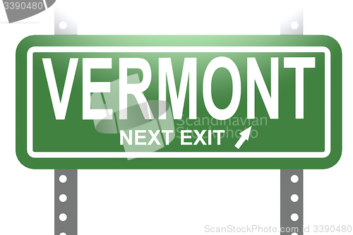 Image of Vermont green sign board isolated 