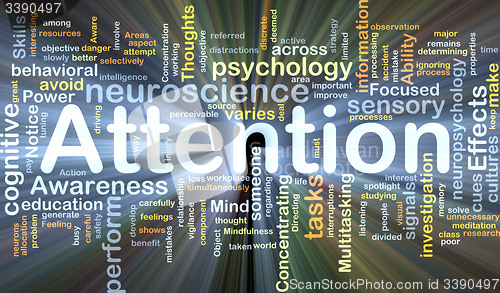 Image of Attention background concept glowing