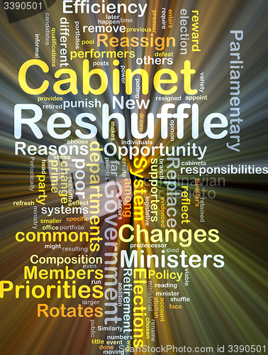 Image of Cabinet reshuffle background concept glowing