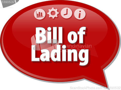 Image of Bill of Lading Business term speech bubble illustration