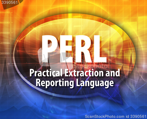 Image of PERL acronym definition speech bubble illustration