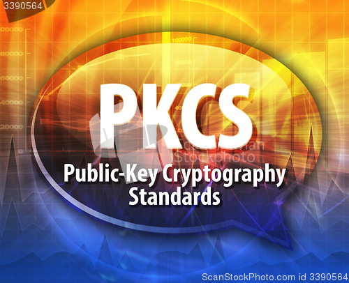 Image of PKCS acronym definition speech bubble illustration