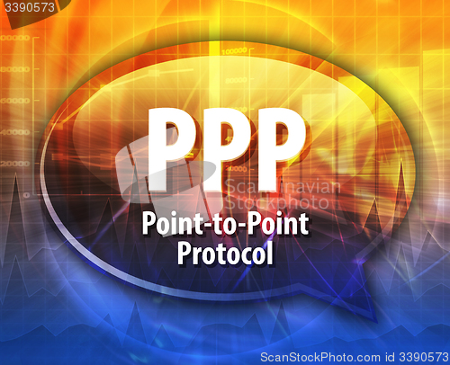 Image of PPP acronym definition speech bubble illustration