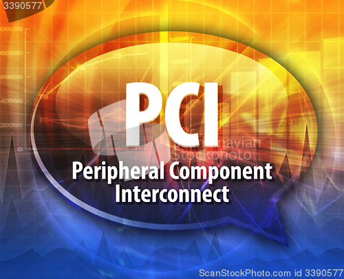 Image of PCI  acronym definition speech bubble illustration