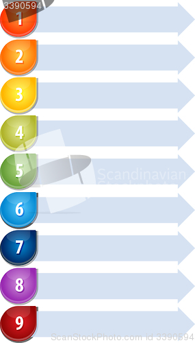Image of Bullet List Nine blank business diagram illustration