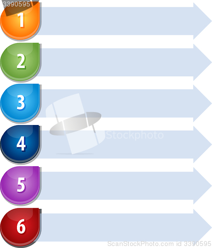 Image of Bullet List Six blank business diagram illustration