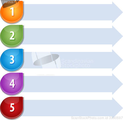 Image of Bullet List Five blank business diagram illustration