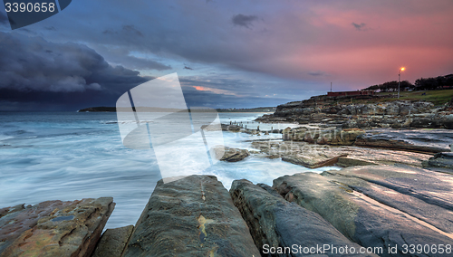 Image of Mahon Pool and Maroubra with incoming storm