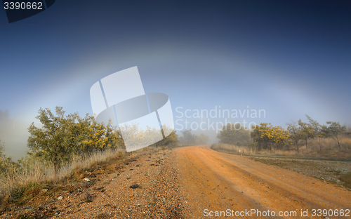 Image of Fog Bow nature phenomenon in outback Australia