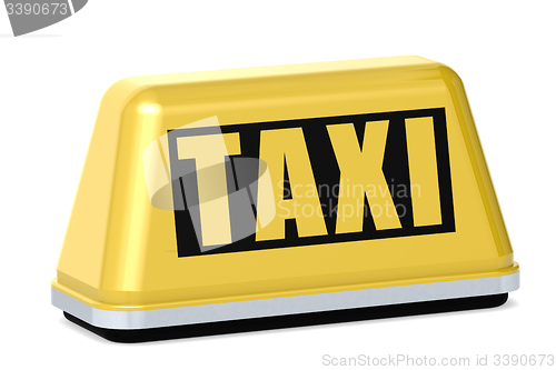 Image of Yellow taxi sign isolated