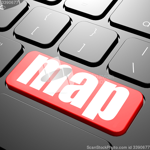 Image of Keyboard with map text