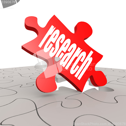 Image of Research word with puzzle background