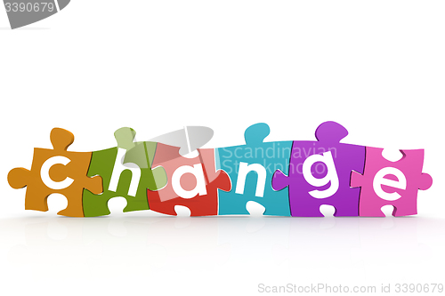 Image of Colorful puzzle with client word