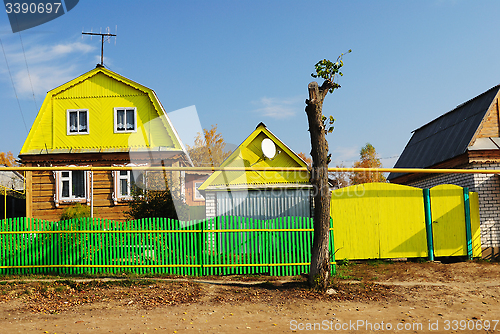 Image of typical farmstead and outbuildings in Mari El, Russia