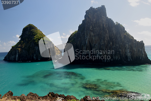 Image of Crystalline sea beach in Fernando de Noronha,Brazil