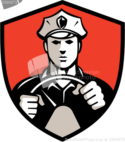 Image of Vintage Driver Steering Wheel Crest Retro