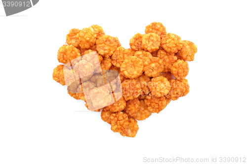 Image of Chilli rice crackers in a heart shape