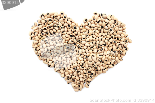 Image of Black eyed peas in a heart shape