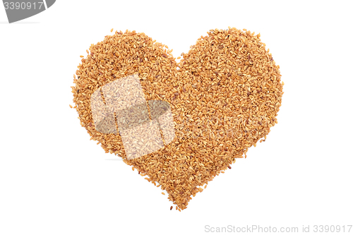 Image of Golden linseed in a heart shape