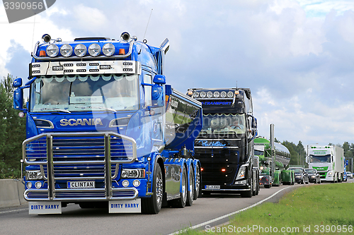 Image of Show Truck Convoy with Scania R520 Clintan and Volvo FH Phil Col