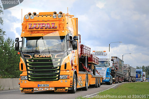 Image of Yellow Show Truck Scania of LUPAL 