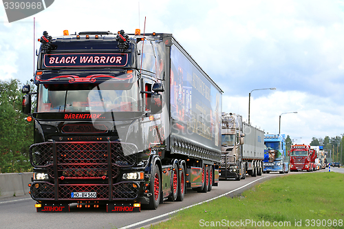 Image of Scania Black Warrior in Truck Convoy